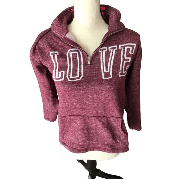 Women's Reflex 1/4 Zip Love Jacket *Small *Pink * LOVE on front and collar* EUC - Picture 3 of 5